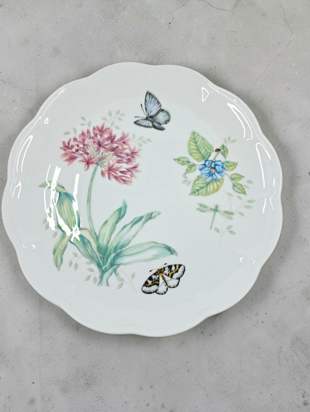 Lenox Butterfly Meadow Dinner Plate Eastern Tailed Blue White Porcelain